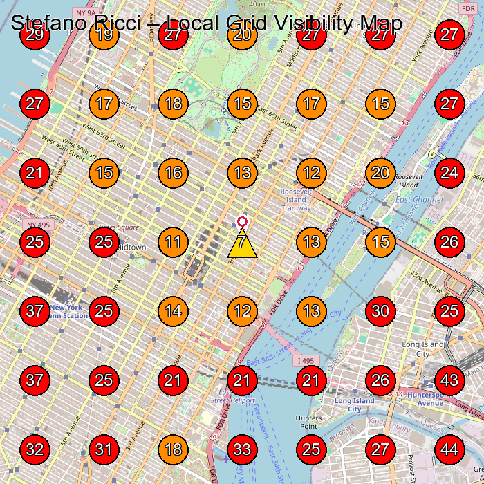 Stefano Ricci GeoGrid visibility map for Boot Store in New York